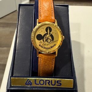 Gold and Tan Disney Women's Watch